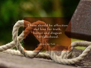"There should be affection and love for truth, horror and disgust for falsehood."