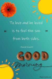 To love and be loved is to feel the sun from both sides. -David Viscott