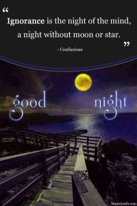 Ignorance is the night of the mind, a night without moon or star. - Confucious