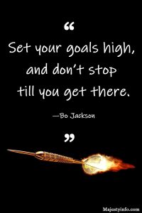 Set your goals high and dont stop till you get there